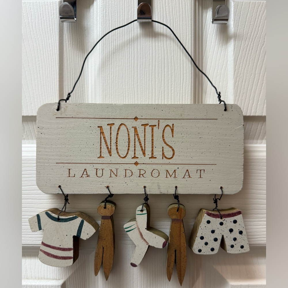 Vintage Grandma “Noni’s” Custom Wooden Laundry Room Wall Decor Sign